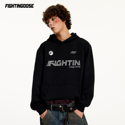 美式简约设计感线条字母印花卫衣