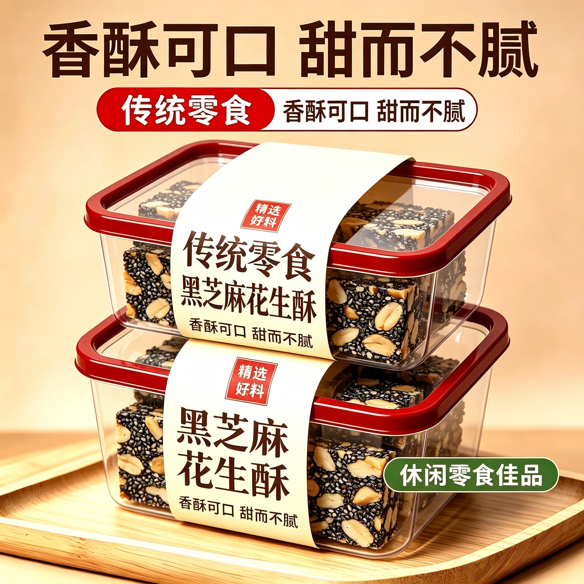 原味黑芝麻花生酥糖官方旗舰店手工无糖无添加年货传统零食糕点