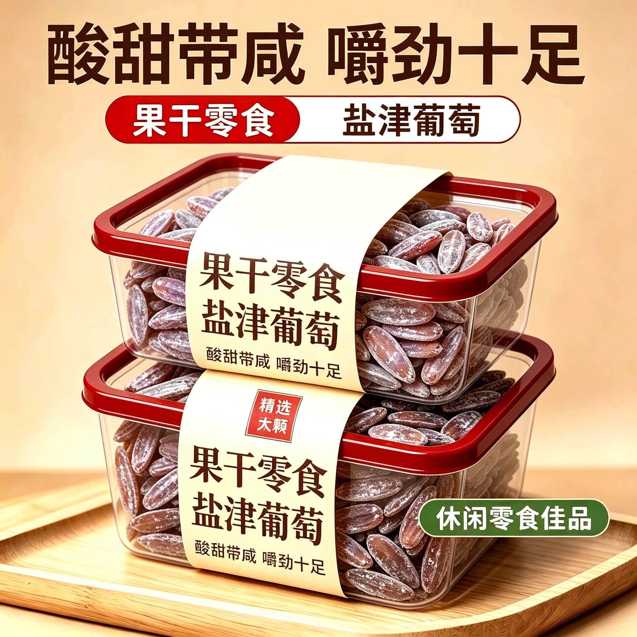 无核提子盐津葡萄干无籽果干酸甜果脯馋嘴零食优选特产孕妇零食