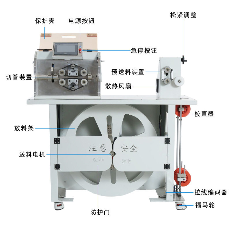 波纹管切管一体机 定制带剖开空调排水管带钢丝硬质塑料管切管机