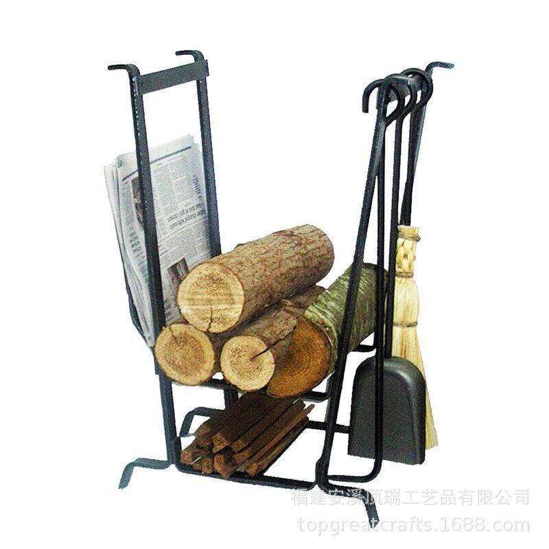 铁艺烤炉工具壁炉架配件柴火架火炉工具四件套木柴架