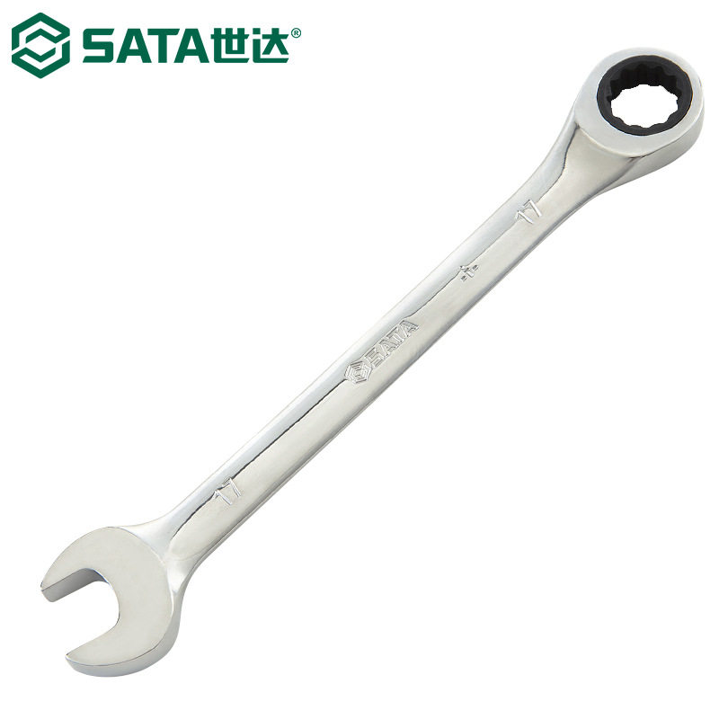 世达43218棘轮扳手梅开扳手梅花开口两用快扳全抛光大扭力30mm