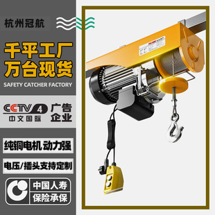 220V12米有线无线遥控吊机小型电动葫芦 微型电动葫芦家用小吊机
