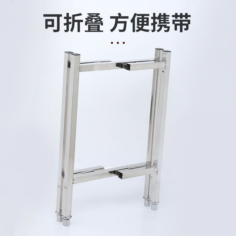不锈钢可折叠砧板架商用落地砍骨头肉摊剁肉架两层厨房切墩置物架