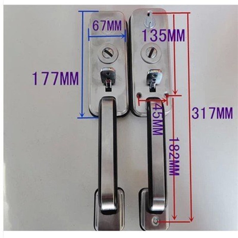 老式万嘉按压防盗门拉手双活门锁 双开单开大拉手老款大把手包邮