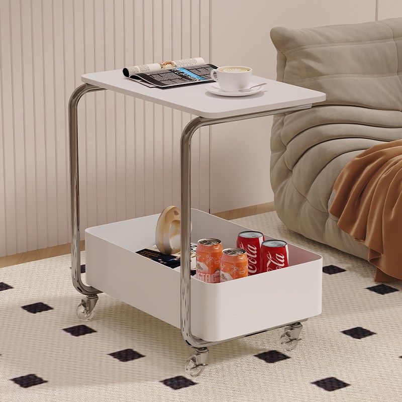 轻奢沙发边几可移动中古小推车角几客厅零食收纳小茶几边桌侧边柜