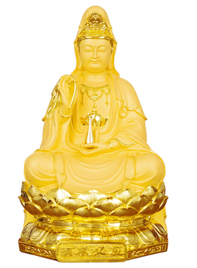 南海坐莲观音佛像观音摆件观音菩萨观世音供奉家居客厅工艺装饰品