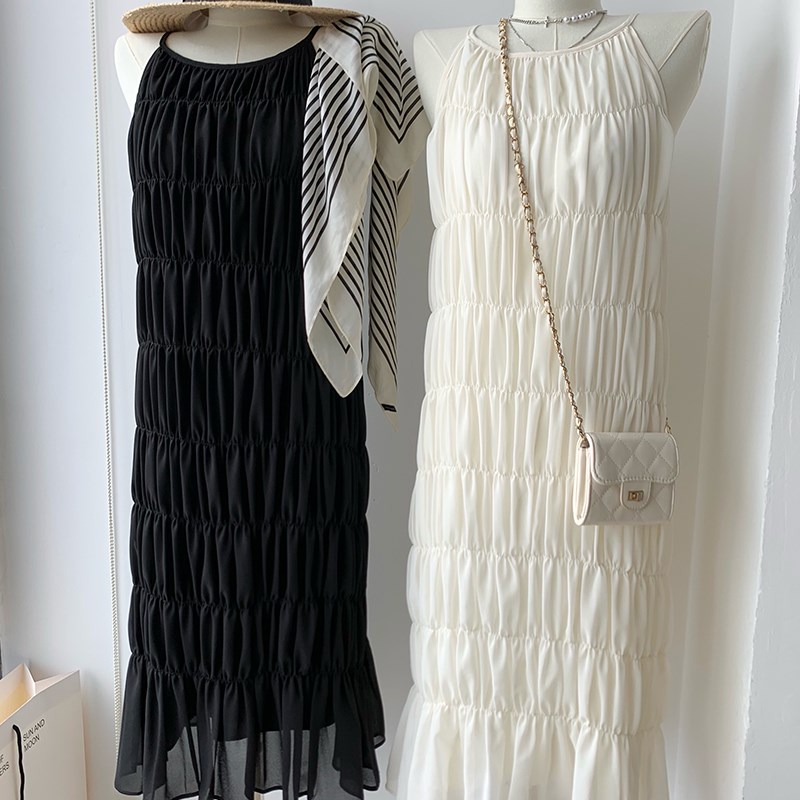 三亚海边度假仙女连衣裙薄款法式桔梗吊带长裙夏显瘦沙滩裙子夏季