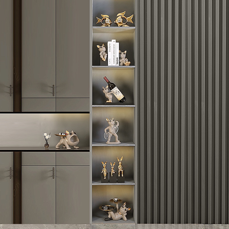 轻奢招财狗红酒架客厅电视柜酒柜摆设家居玄关装饰品摆件乔迁礼物