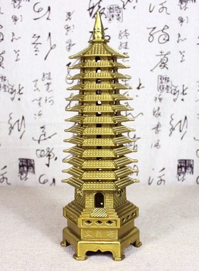 宇卓铜器纯铜文昌塔黄铜十三层文昌塔13层文昌塔书房工艺品摆件