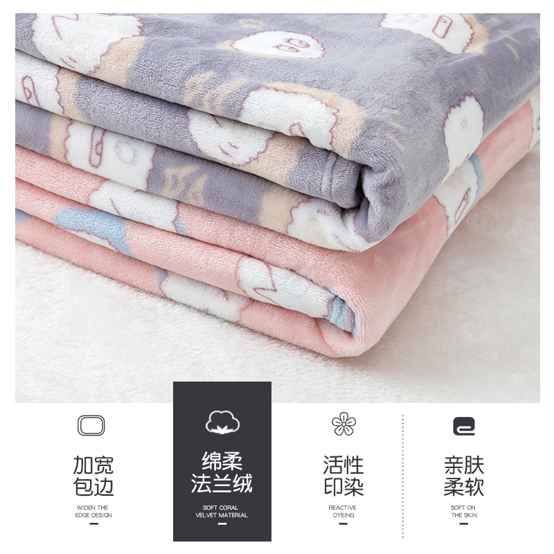 伊比之鸭儿童毛毯珊瑚绒毯子法兰绒婴儿毛毯单人毛毯床垫冬天舒适