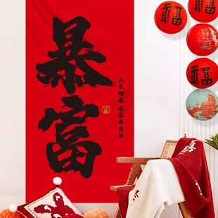 旦春节商场店铺幼儿园摆地摊拍照背景墙装 2025新年书法挂布元 饰品