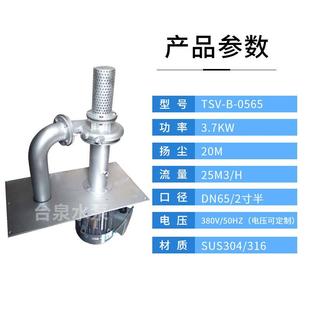 双管液下泵2寸半口径 喷涂电泳不锈钢耐腐蚀循环水泵3.7KW东元