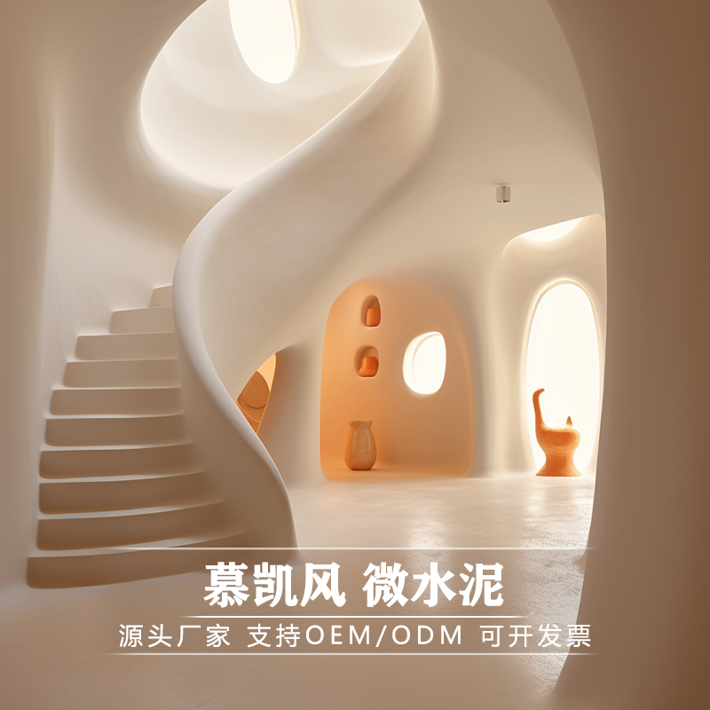 微水泥墙地一体涂料室内墙面艺术漆家装水性漆定制奶油风艺术涂料
