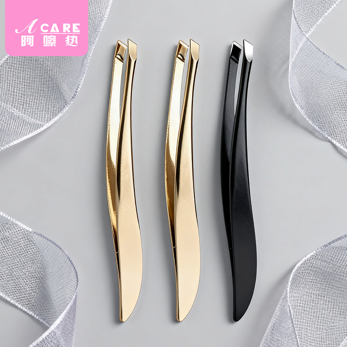 眉夹/弯柄A1pq808-弯柄斜口镊子拔毛夹钳眉毛假睫毛工具眉毛夹女