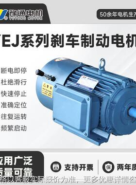 YEJ三相380v电磁刹车制动电机2/4/6/8极0.55w-45w抱闸纯铜线