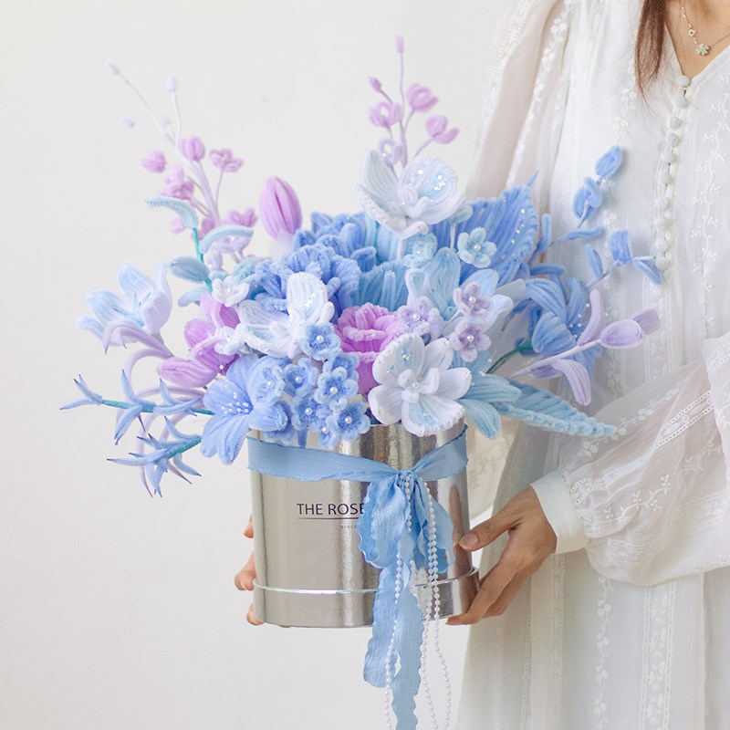 扭扭棒手工花束抱抱桶成品diy材料包送女友送闺蜜生日教师节礼物