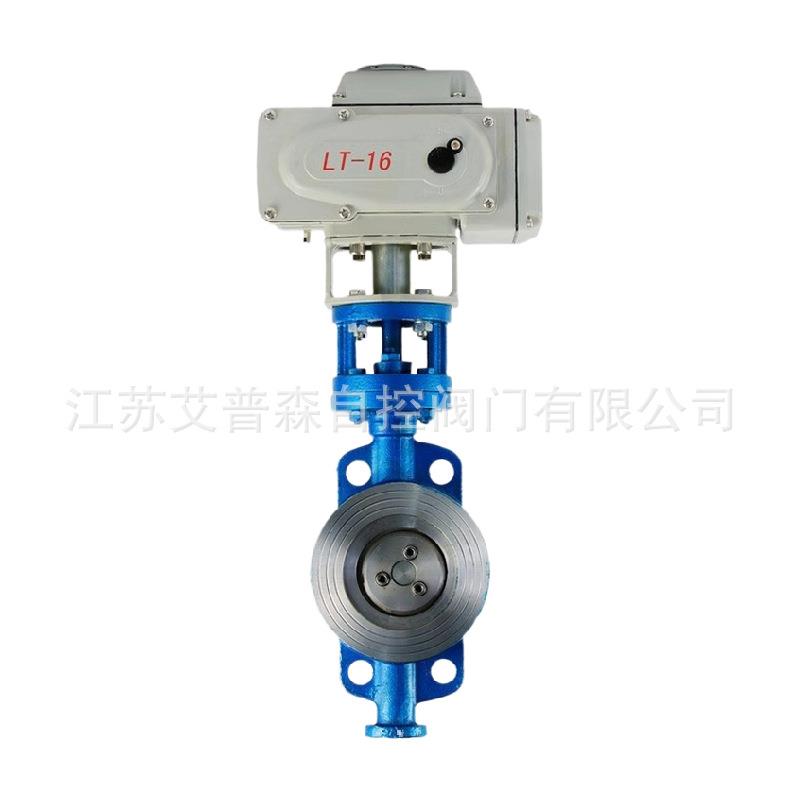 铸钢电动对夹蝶阀D973H-16C电动三偏心蝶阀电动金属硬密封蝶阀
