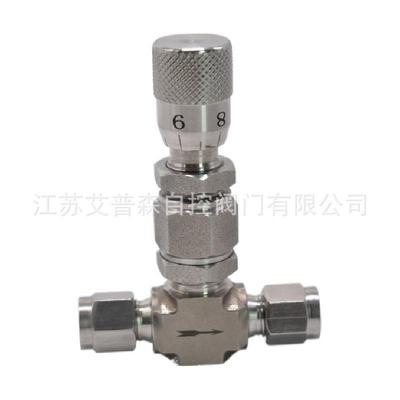 不锈钢卡套式微量调节阀角式计量微调阀刻度流量针型阀WL91H-320P