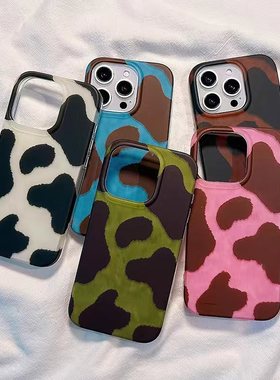 奶牛纹合集适用于iPhone17promax/16pro/15plus/14白色imd手机壳苹果13pro/12个性ip11简约Xs/Xr保护套
