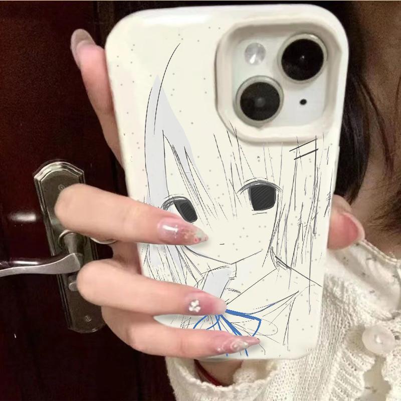 黑瞳女孩猫适用于苹果17/16promax保护套iPhone11软13promax12小麦壳14promax创意16PRO防摔15Plus新款手机壳