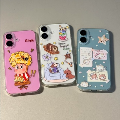 爆米花星星人适用苹果17promax/16/15手机壳ip14/13/12华为mate70新款pura70荣耀200小米15透明vivo防摔oppo