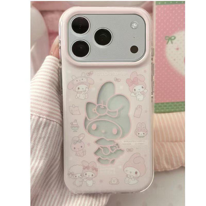 镂空粉美乐蒂适用17苹果/华为/小米/vivo/oppo手机壳iPhone17AIR/16Plus/15Promax/14Pro高透透明Mate70防摔