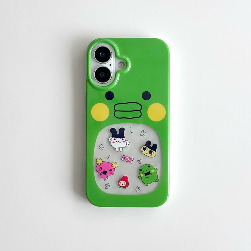 绿色拓麻歌子适用于苹果17/16promax手机壳华为mate70新款pura70荣耀200小米15Pro高透vivoS19防摔oppo保护套