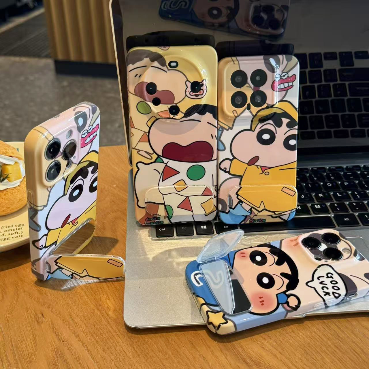 趣味小新镜面支架适用于17苹果/华为/vivo/小米/oppo手机壳iPhone17pro/16菲林硬壳ip15Plus保护套Mate70/60