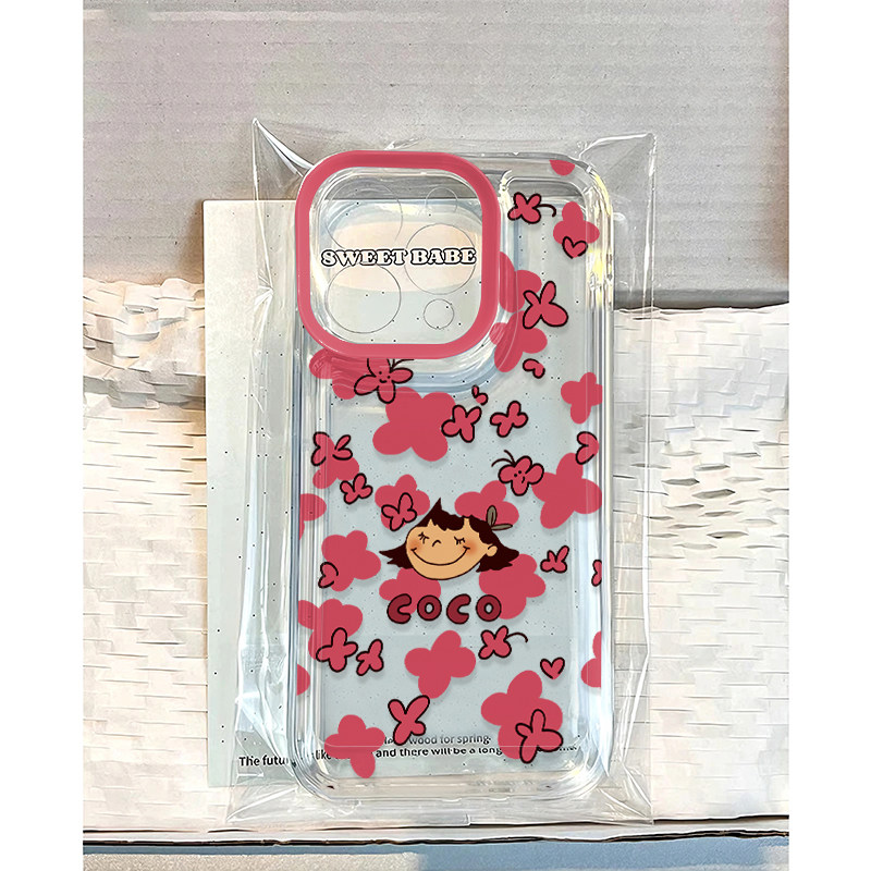 粉花COCO酱适用于17苹果/华为/小米/vivo/oppo太空手机壳iPhone17promax/16/15小米17PROmate70/pura70防摔套