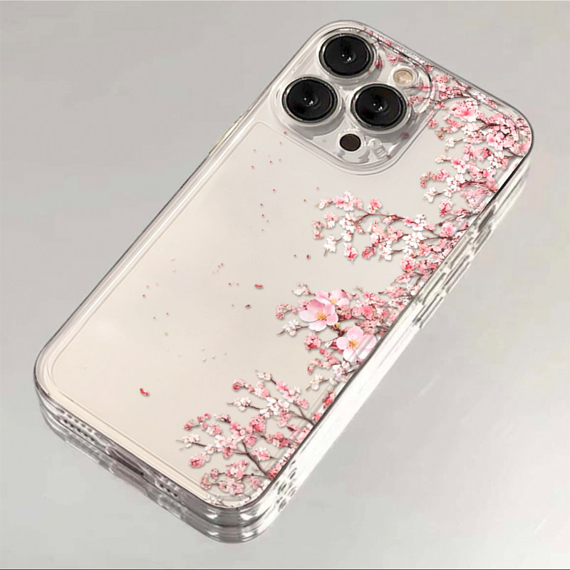 满屏纷飞樱花适用于17苹果/华为/小米/vivo/oppo太空手机壳iPhone17promax/16/15小米17PROmate70/pura70防摔