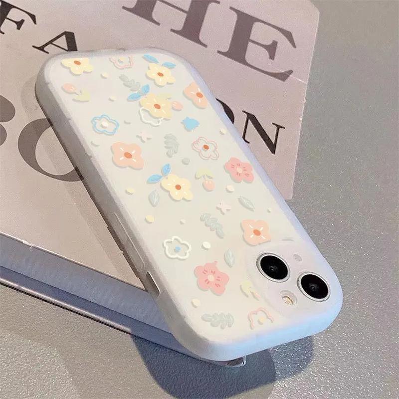 夏日浅橘碎花适用iPhone17promax/16plus/15pro手机壳苹果13小胖妹ip17AIR新款12PROMAX/11保护套15PLUS防摔