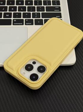 肤感奶黄色适用苹果17promax/16pro/15plus/14香奈鼓包手机壳iPhone13PRO小众12promax新款11个性ip17pro防摔