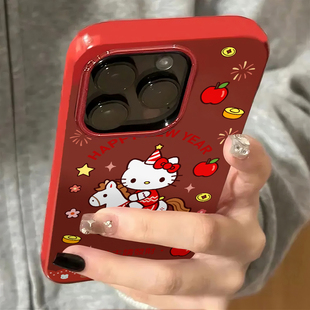 公主请发财kt适用苹果17promax/16pro/15plus/14果冻酒红手机壳iPhone13PRO小众12promax新款11个性ip17pro套