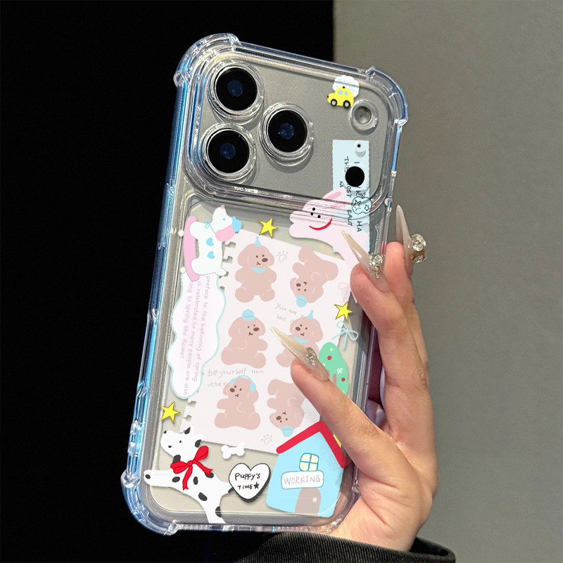 标签房子斑点狗适用17iPhone17promax/16plus/15pro手机壳苹果13气囊防摔壳17AIR新款12PROMAX11保护套14PRO