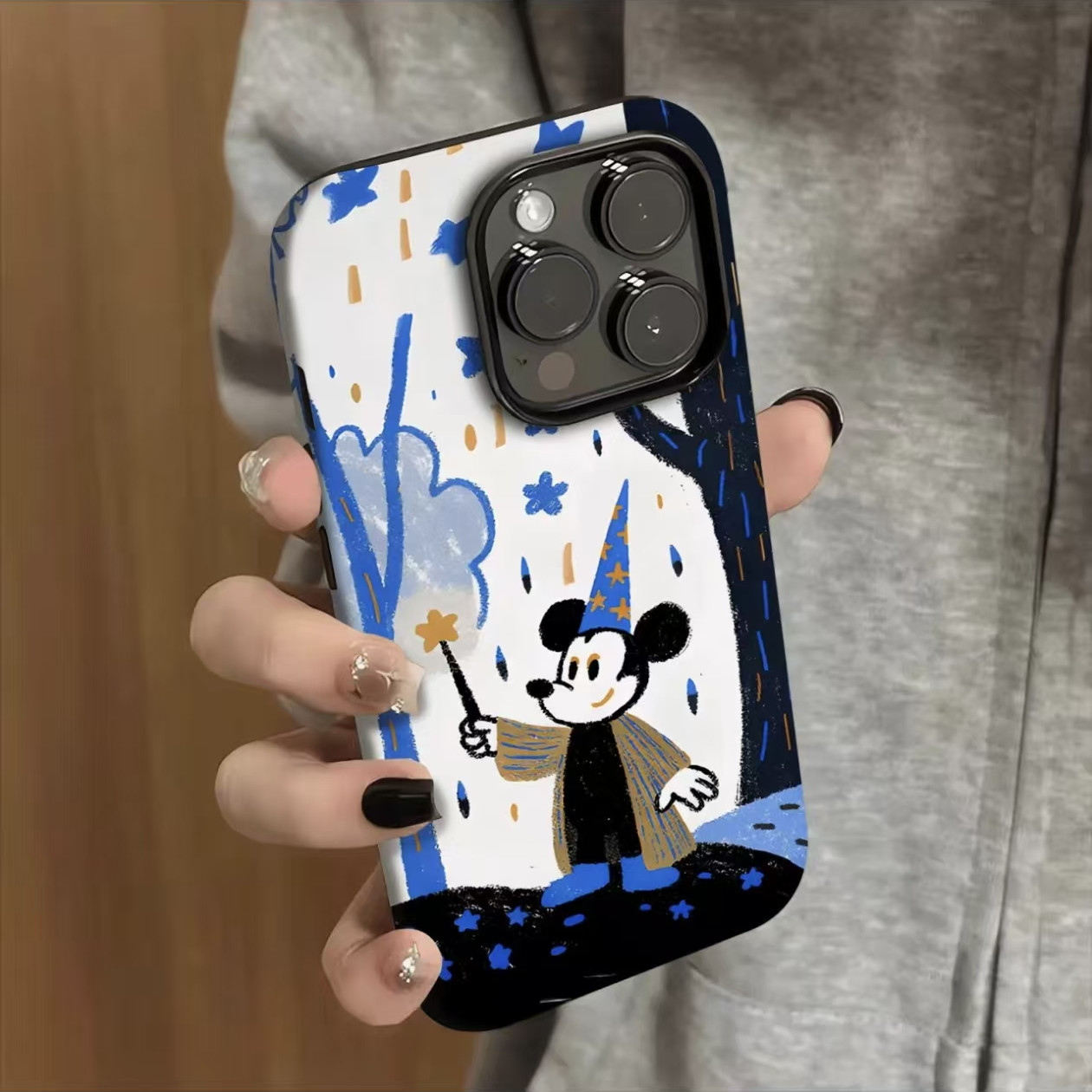 蜡笔米奇适用于17苹果/华为/小米/vivo/oppo菲林二合一手机壳iPhone17/16promax卡通ip15pro创意pura70硬套