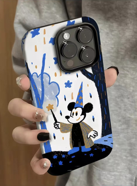 蜡笔米奇适用于17苹果/华为/小米/vivo/oppo菲林二合一手机壳iPhone17/16promax卡通ip15pro创意pura70硬套