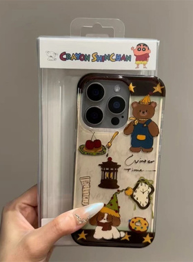 帽子小熊小狗适用iPhone16promax白色大孔IMD苹果15/14/13防摔手机壳华为mate70vivo小米14红米k70oppo硬背软