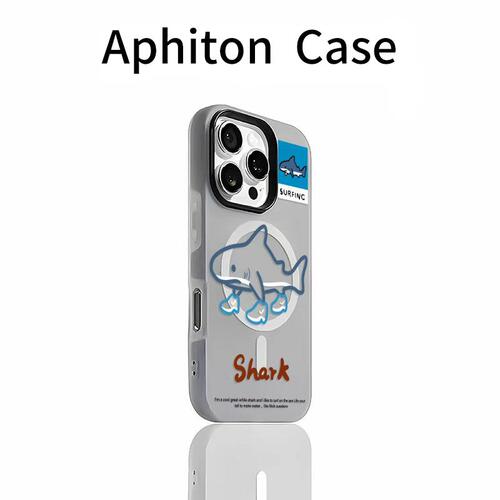创意shark适用于苹果17promax/16plus/15pro磁吸糖果二合一手机壳iPhone14/13/12/11保护套ip17Pro新款防摔壳