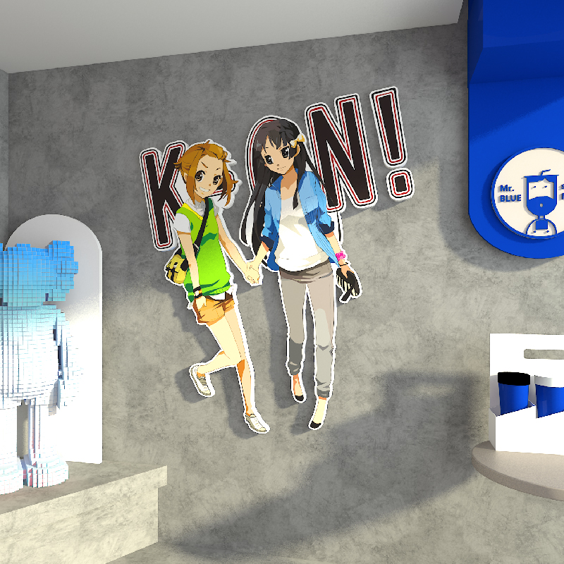 网红漫画k-no轻音少女室内外拍照区装饰布置创意主题墙面海报贴纸图片