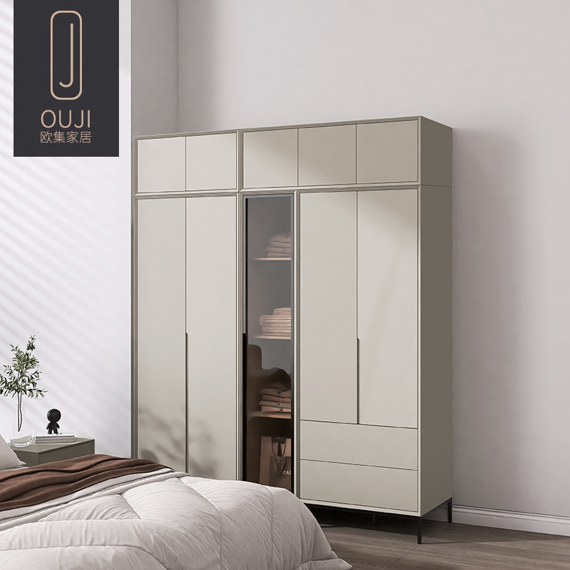 实木衣柜家用卧室成品柜组合整体柜子现代欧松板ENF收纳大衣橱柜