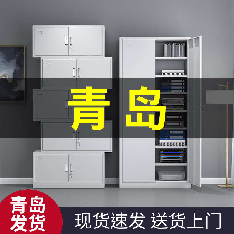 青岛热销文档柜资料柜办公室铁皮柜带锁钢制收纳柜财务会计凭证柜