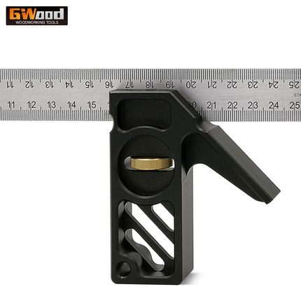 木工铝合金限位尺45度划线尺微调T型尺多功能标记尺划线木工DIY