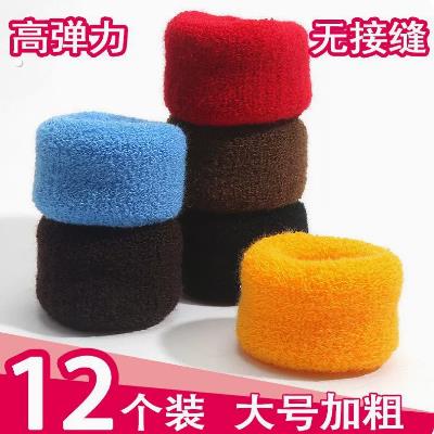 大号毛巾加粗盘发发圈头绳皮筋毛线针织不伤发饰品发饰皮套无接缝