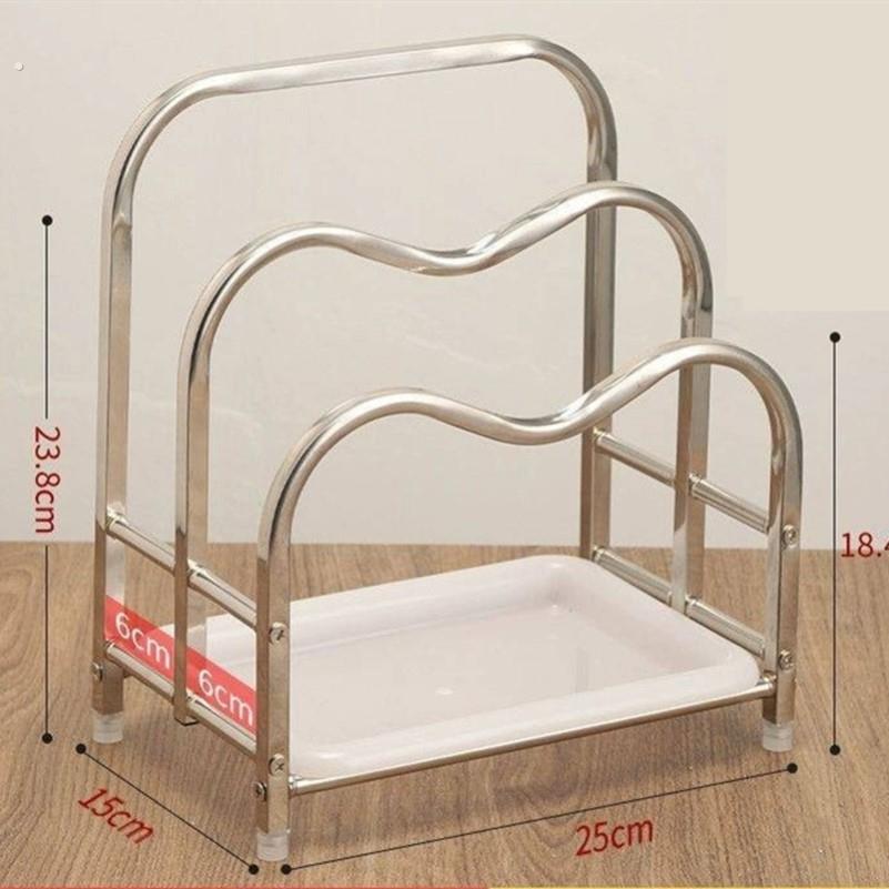 新款炒锅架放锅具收纳架子厨房置物架不锈钢台面菜板架菜盆架锅盖