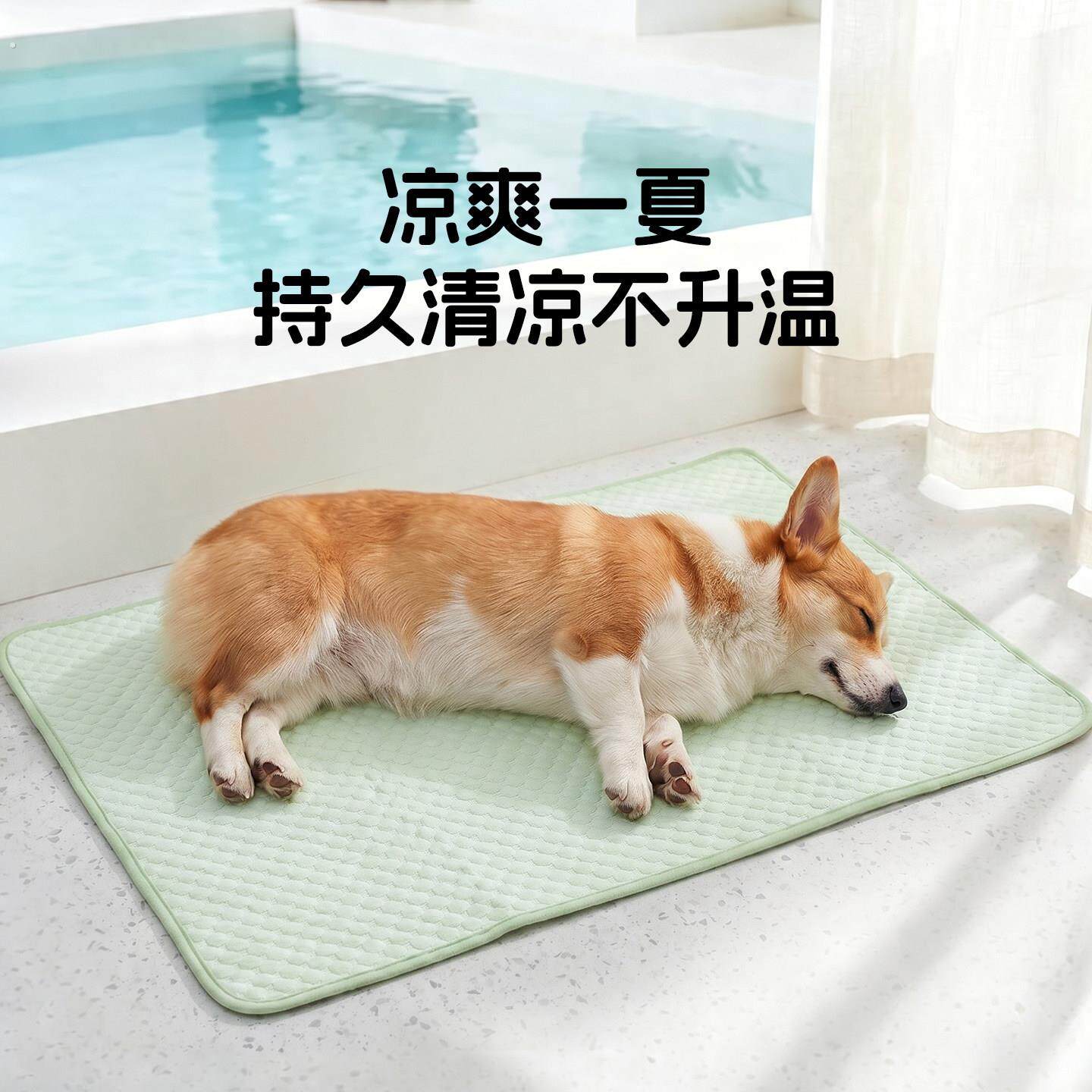 狗狗睡觉垫子凉垫夏天冰丝睡垫宠物用地垫夏季中型犬柯基柴犬夏天