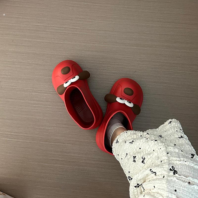 红色雨靴小狗厚底雨鞋成人防滑2024新款丑萌防水外穿学生可爱短靴