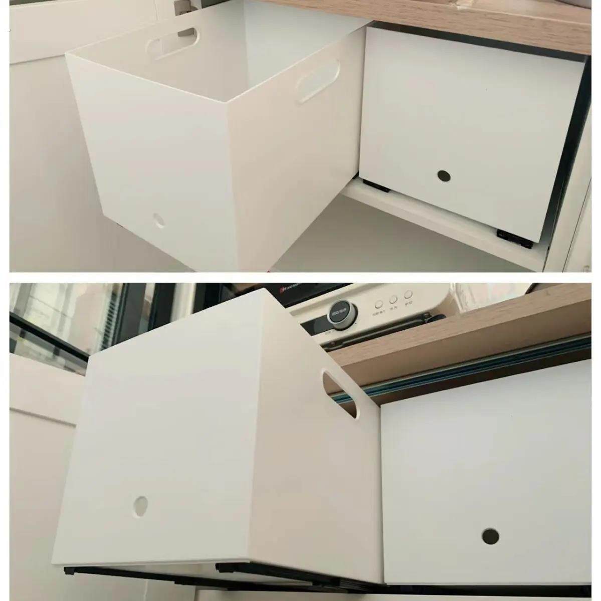 整体橱柜拉篮厨房抽拉抽屉式超深柜收纳盒免打孔单层滑轨道下调味