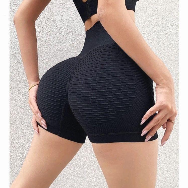 运动健身裤女高腰蜜桃臀紧身瑜伽裤女紧身提臀三分短裤