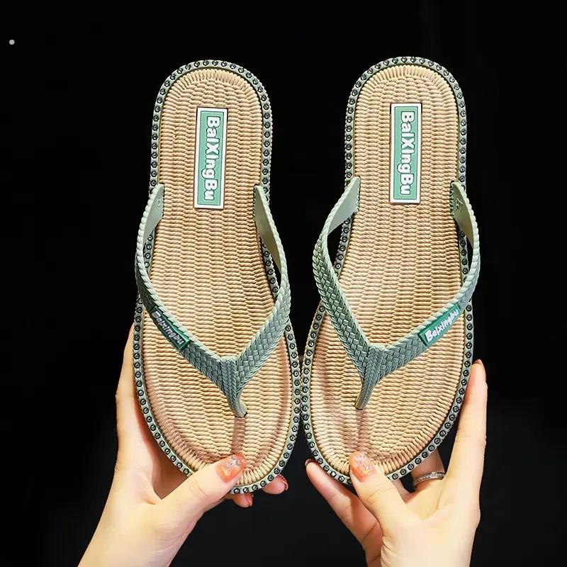 平跟人字拖鞋女黑色新款百搭夹脚沙滩鞋网红外穿夏季休闲时尚防滑